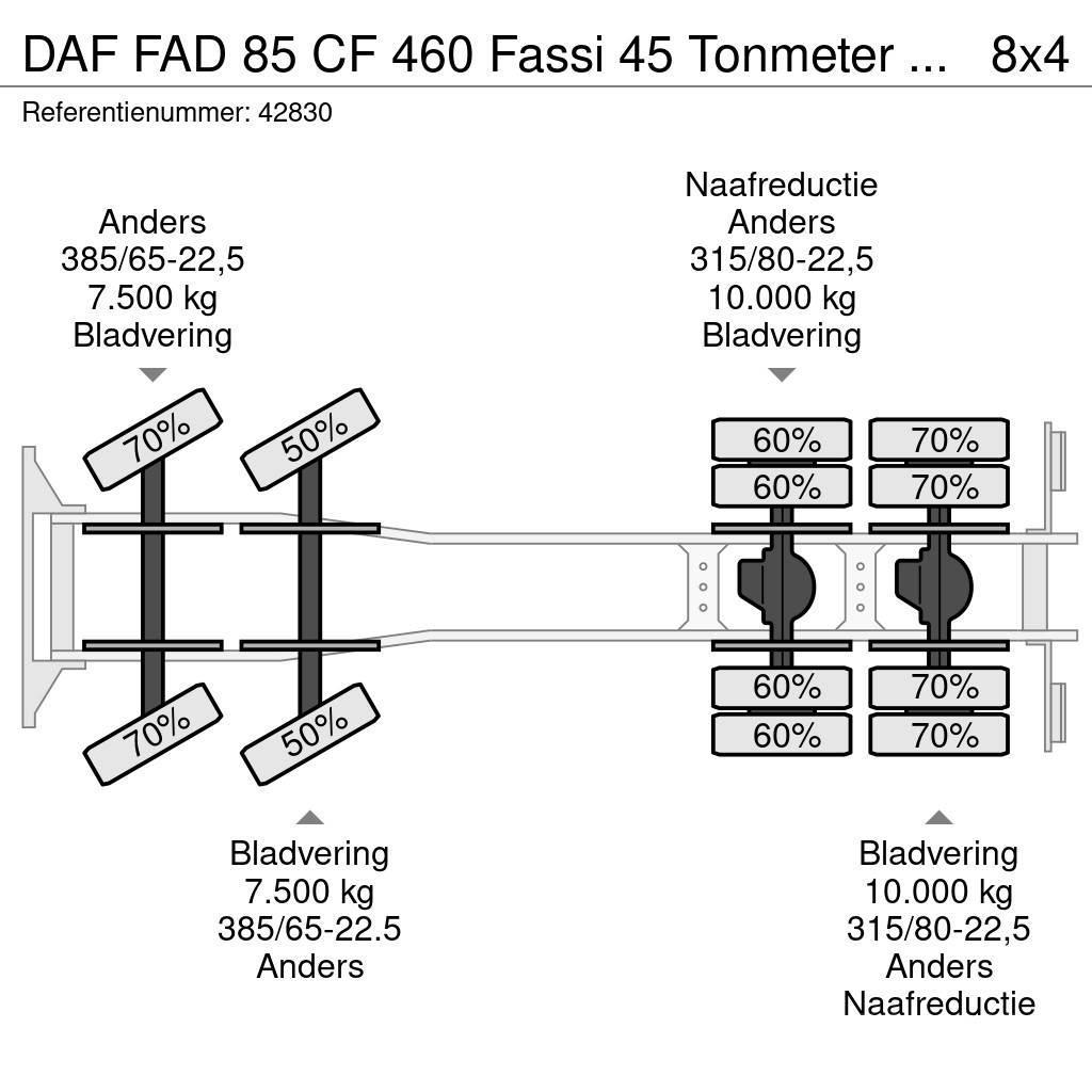 DAF FAD 85 CF 460 Fassi 45 Tonmeter laadkraan + Fly-Ji автокрани