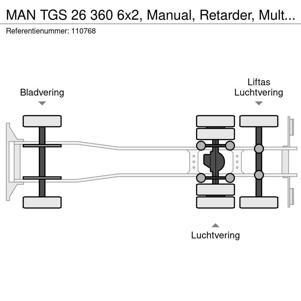 MAN TGS 26 360 6x2, Manual, Retarder, Multilift Вантажівки з гаковим підйомом