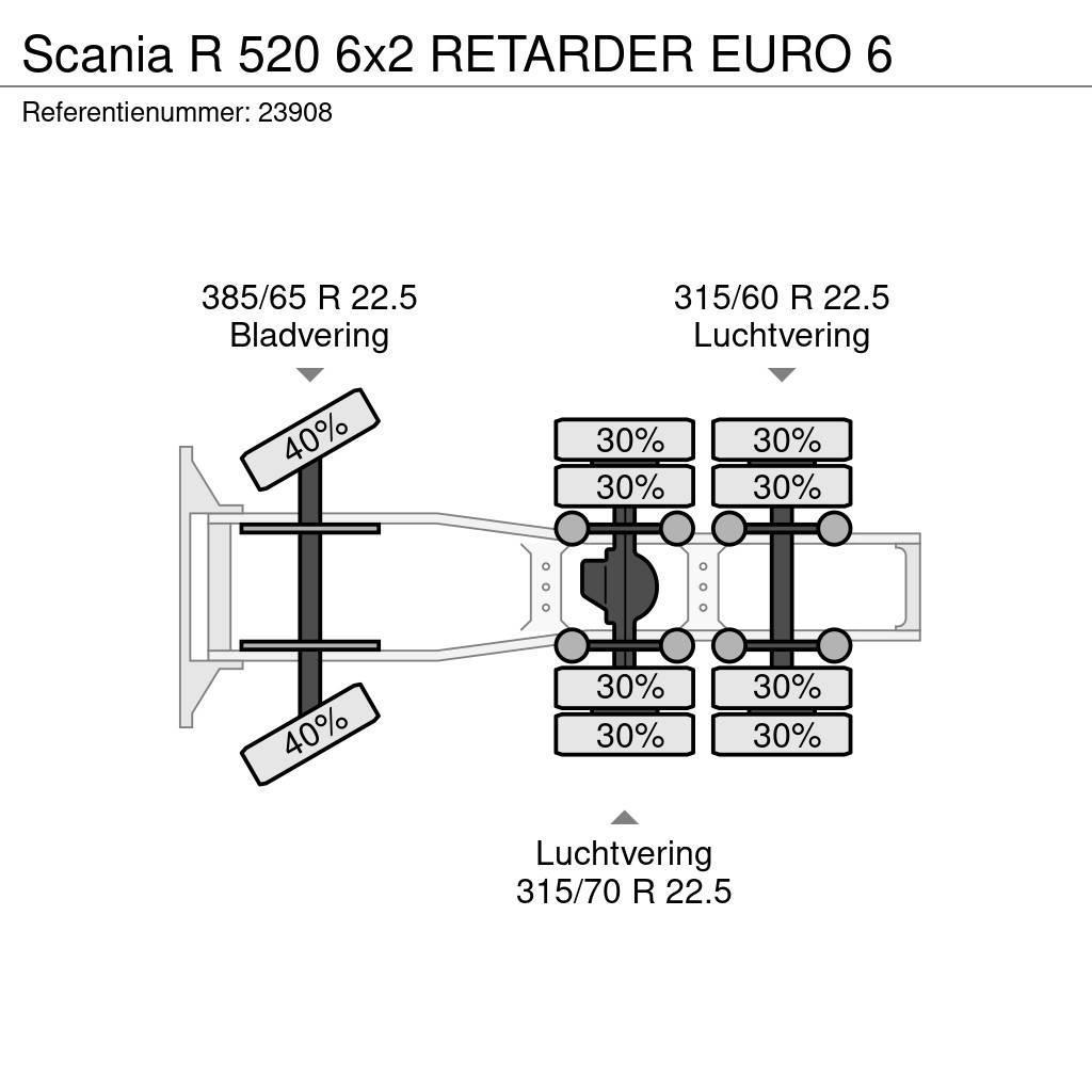 Scania R 520 6x2 RETARDER EURO 6 Тягачі