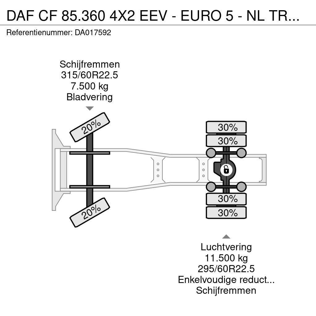 DAF CF 85.360 4X2 EEV - EURO 5 - NL TRUCK - MEGA - 736 Тягачі