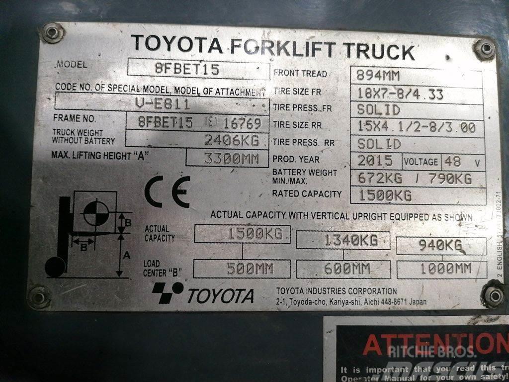Toyota 8FBET15 Електронавантажувачі