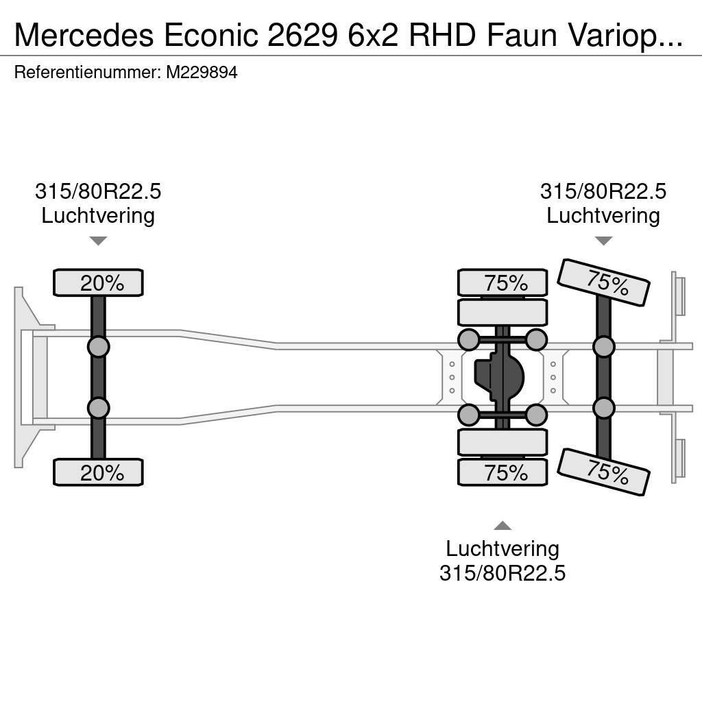 Mercedes-Benz Econic 2629 6x2 RHD Faun Variopress refuse truck Сміттєвози