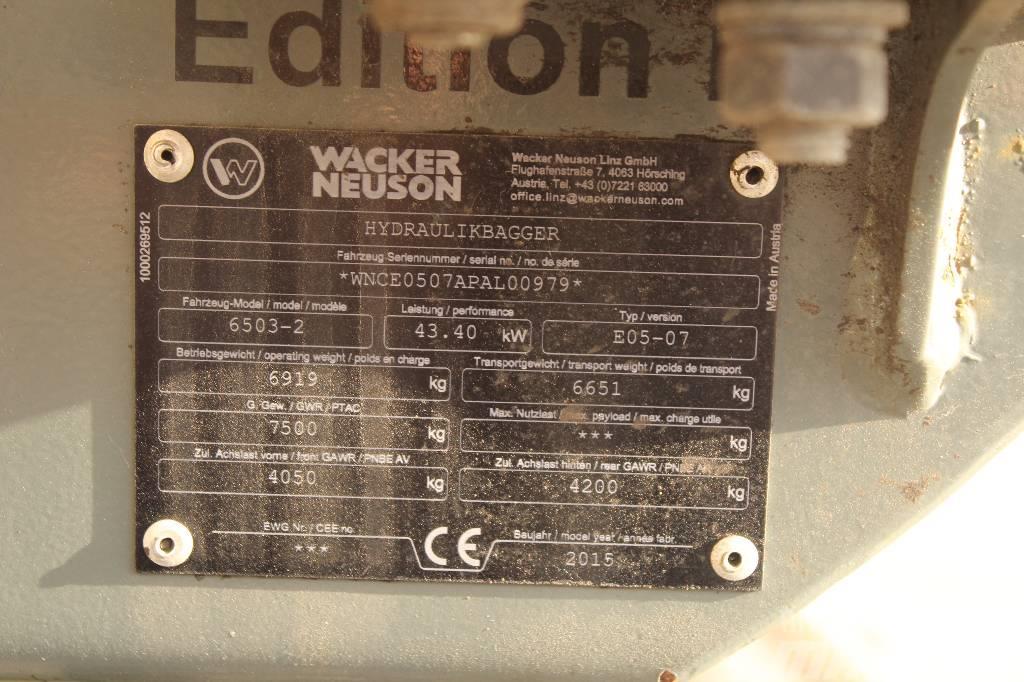 Wacker Neuson 6503 / Engcon, 5 työlaitetta, Rasvari, Lämmitin Колісні екскаватори