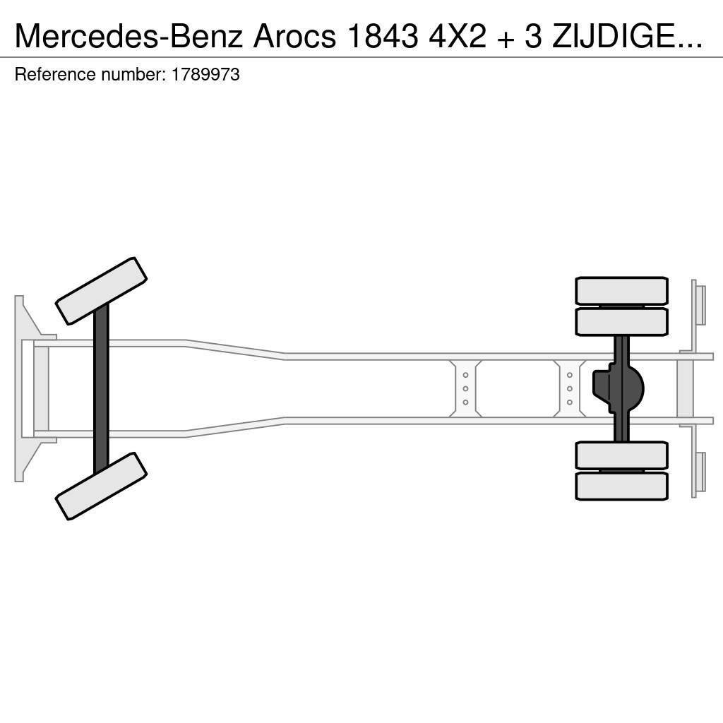 Mercedes-Benz Arocs 1843 4X2 + 3 ZIJDIGE MEILLER KIPPER + PALFIN Автокрани