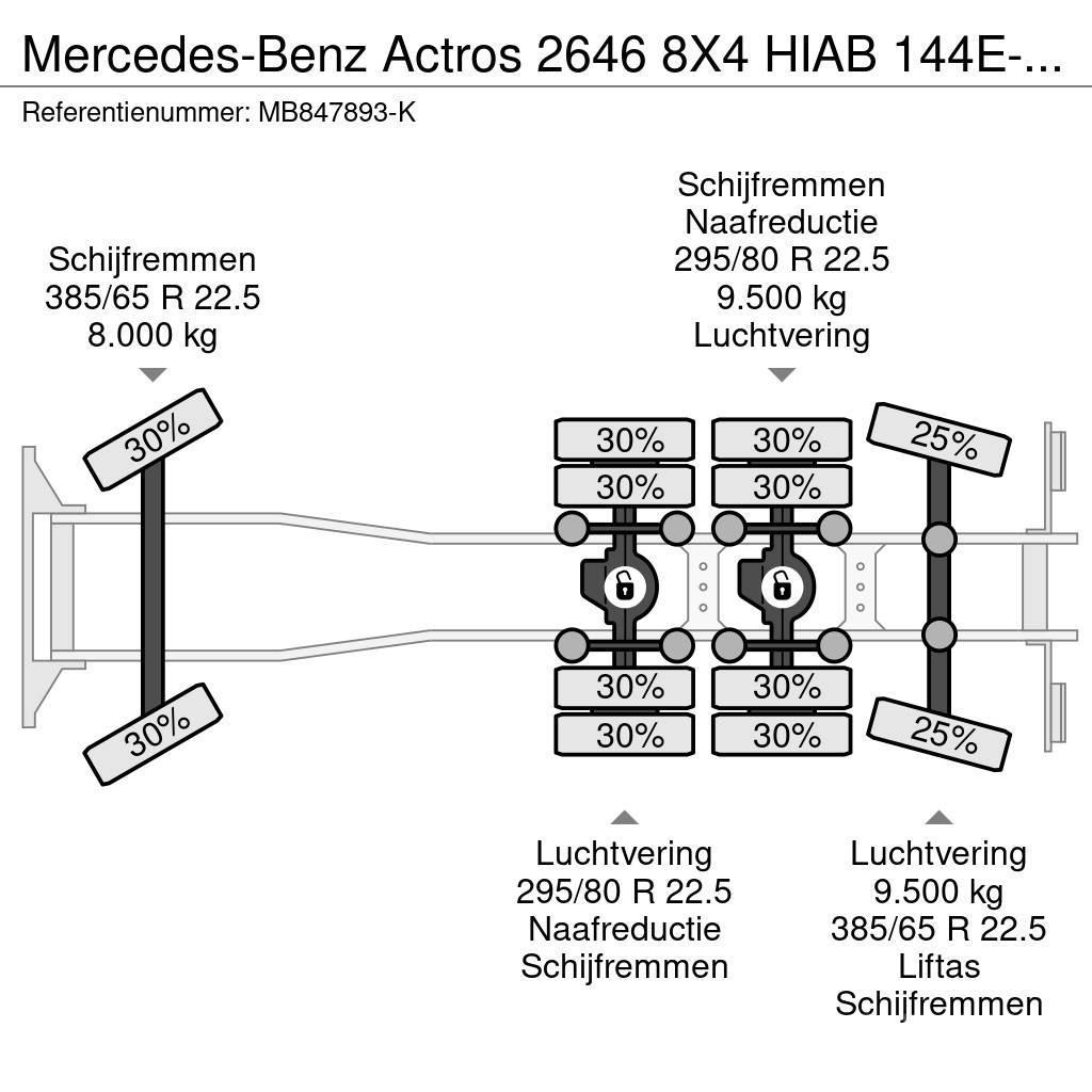 Mercedes-Benz Actros 2646 8X4 HIAB 144E-4 HiPro + REMOTE + HookL Вантажівки з гаковим підйомом