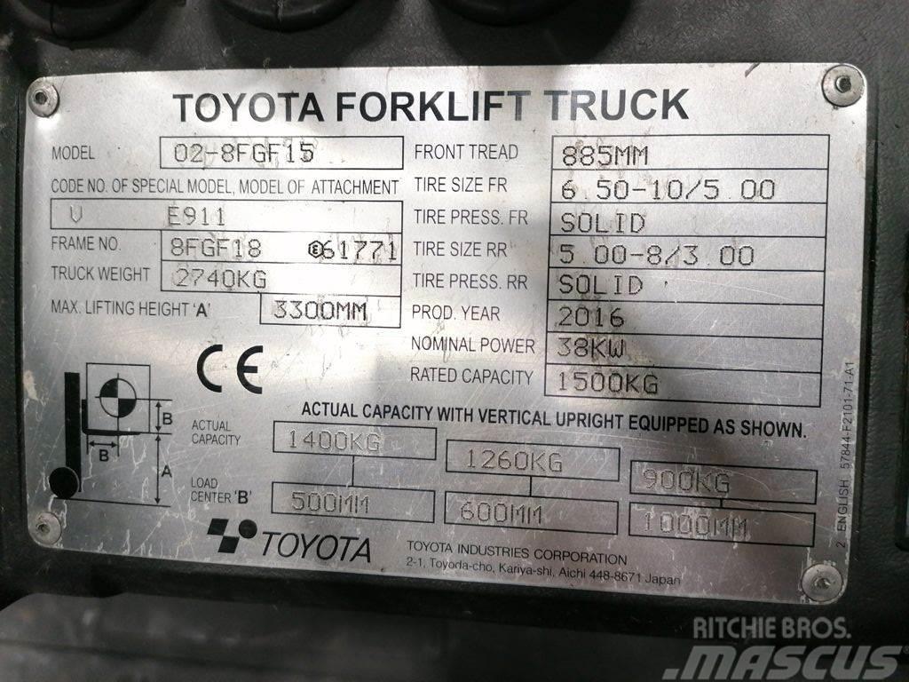 Toyota 02-8FGF15 Газові навантажувачі