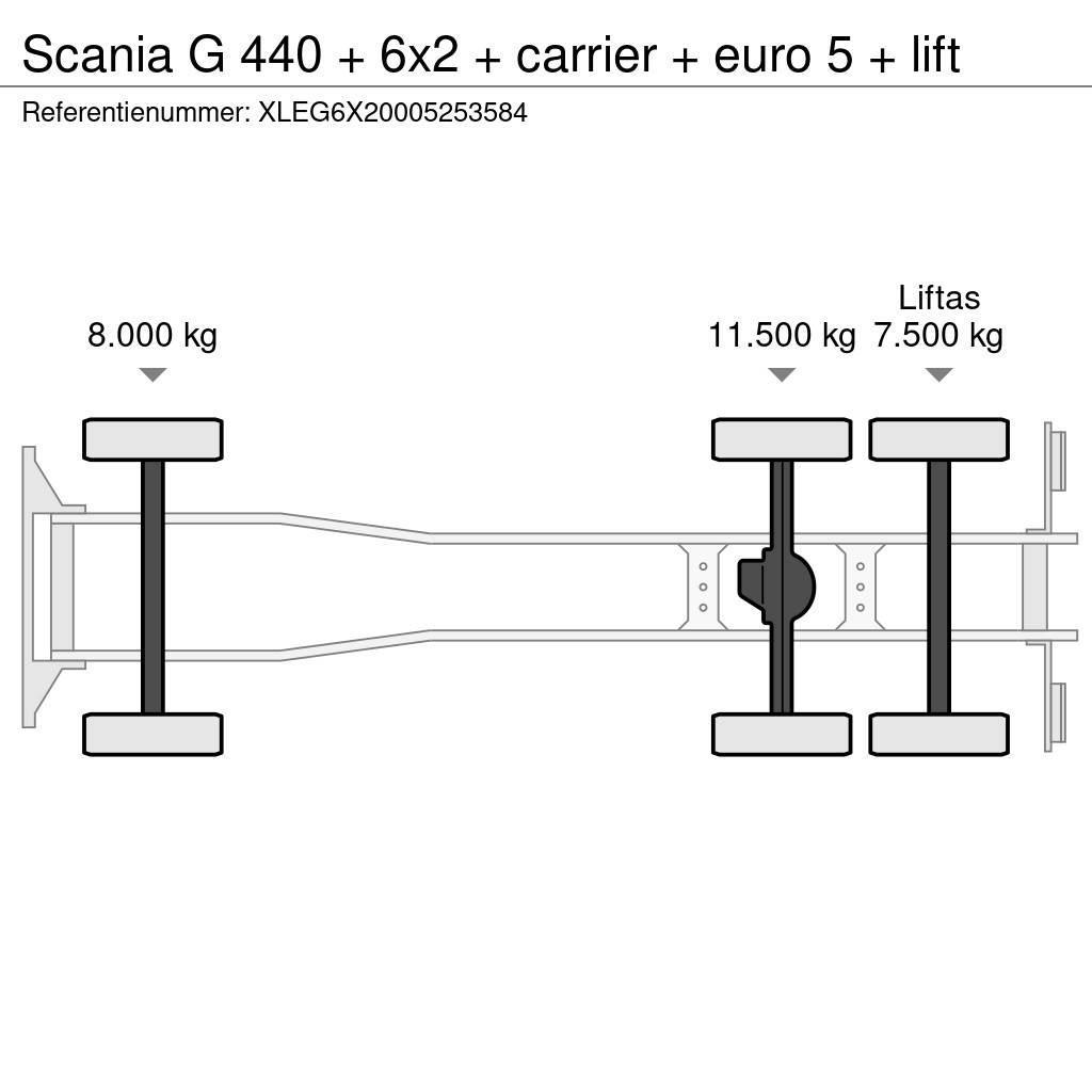 Scania G 440 + 6x2 + carrier + euro 5 + lift Рефрижератори