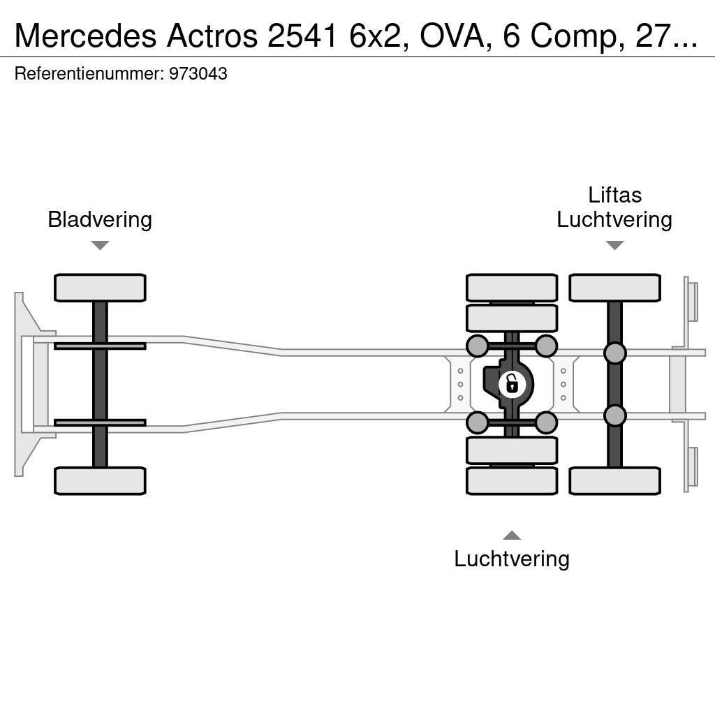 Mercedes-Benz Actros 2541 6x2, OVA, 6 Comp, 27 M3, 3 Pedals Вантажівки-цистерни