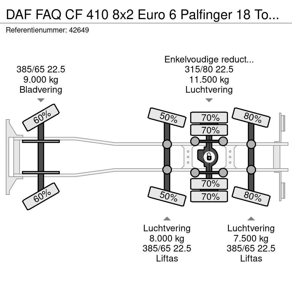 DAF FAQ CF 410 8x2 Euro 6 Palfinger 18 Tonmeter Z-kraa Вантажівки з гаковим підйомом