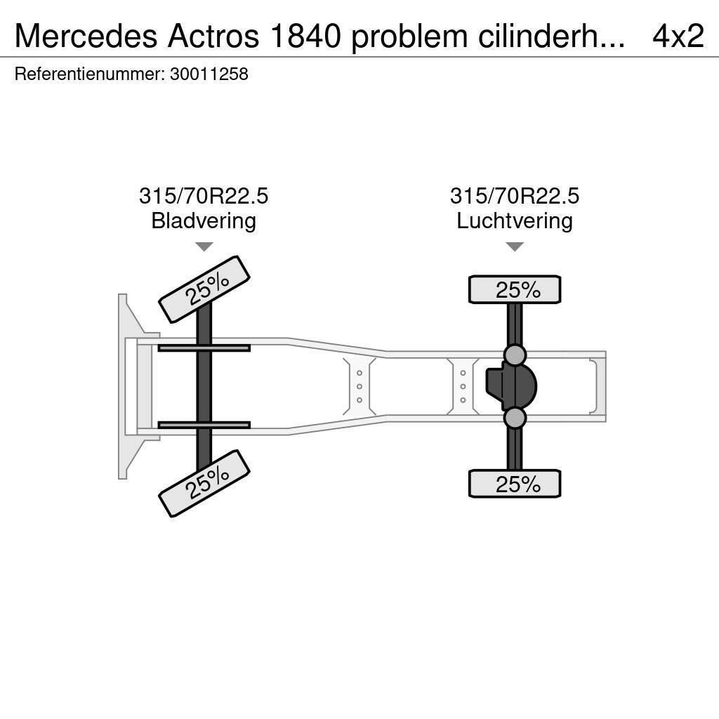 Mercedes-Benz Actros 1840 problem cilinderhead Тягачі