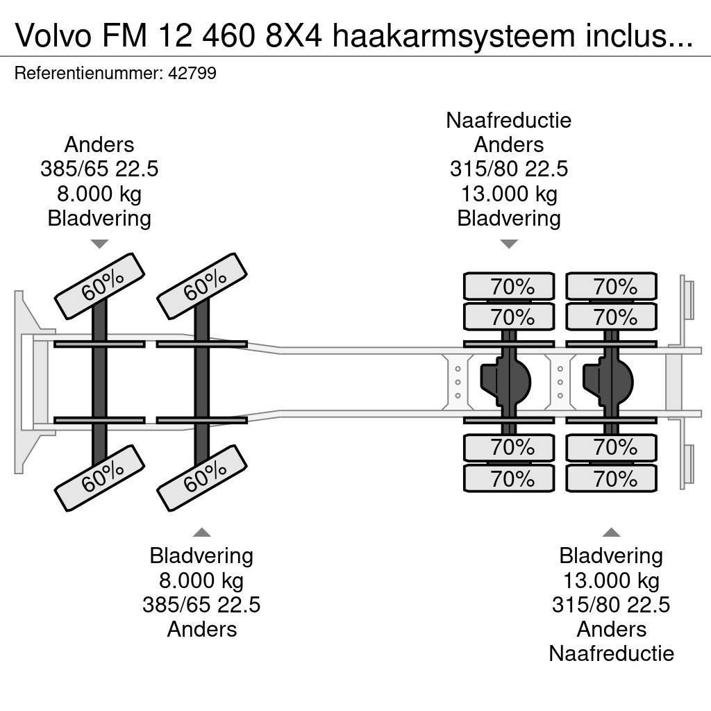 Volvo FM 12 460 8X4 haakarmsysteem inclusief container m Вантажівки з гаковим підйомом
