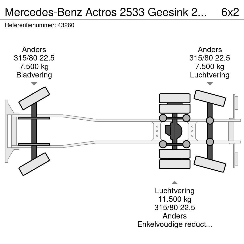 Mercedes-Benz Actros 2533 Geesink 23m³ GEC Welvaarts weegsysteem Сміттєвози