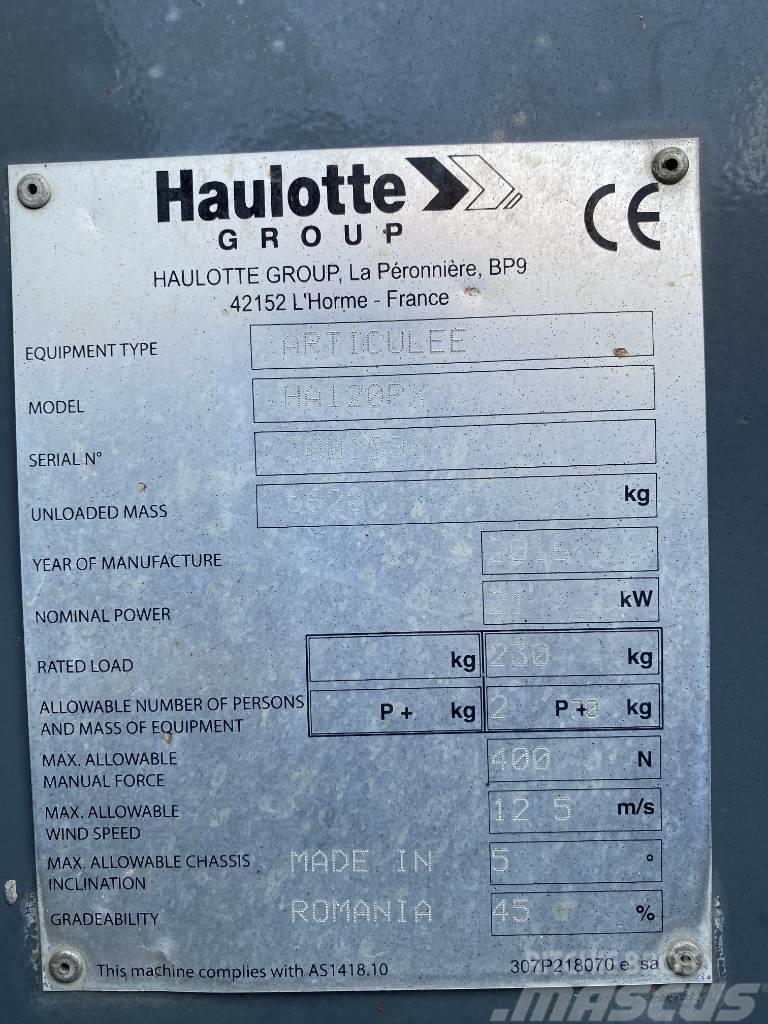 Haulotte HA 120 P Колінчаті підйомники