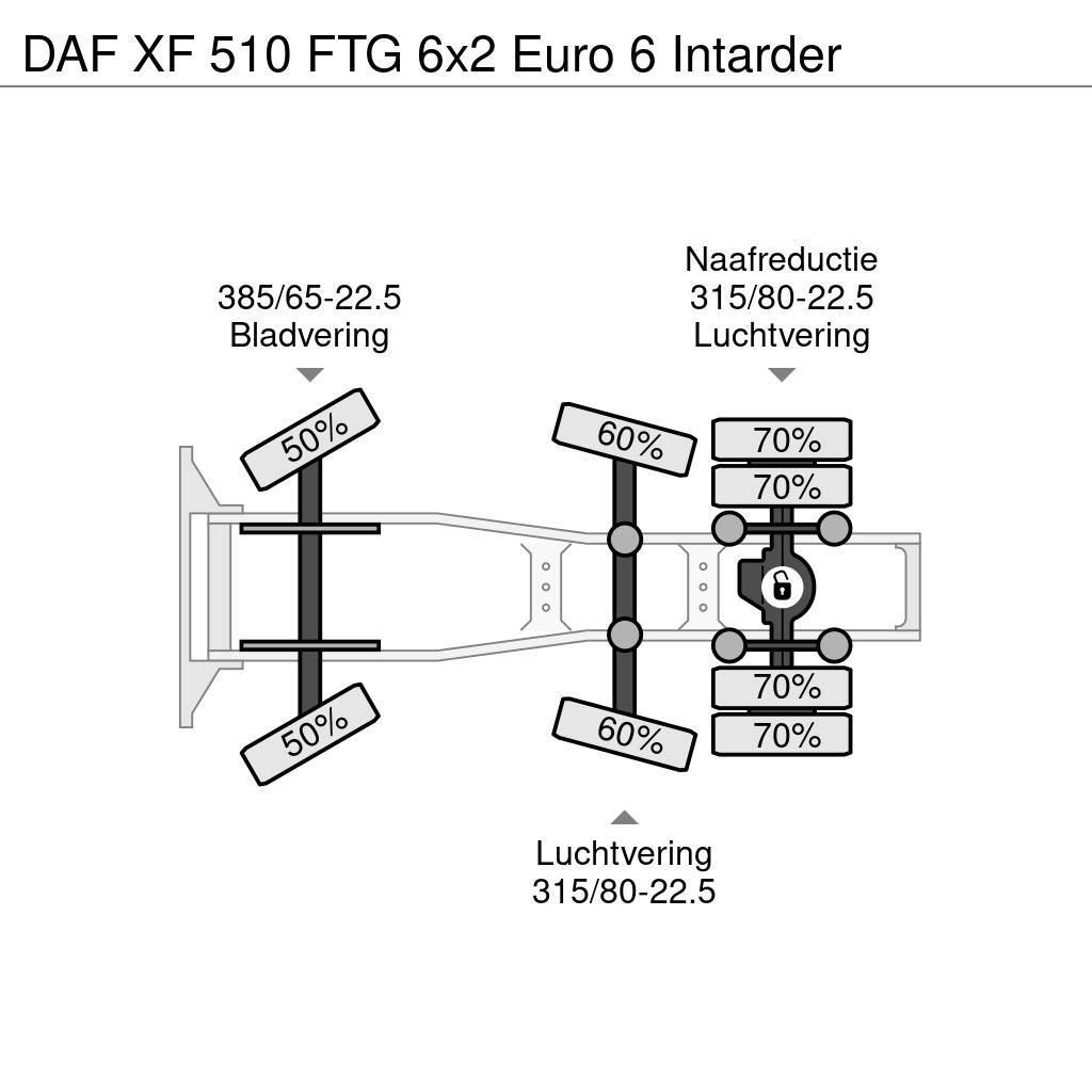 DAF XF 510 FTG 6x2 Euro 6 Intarder Тягачі