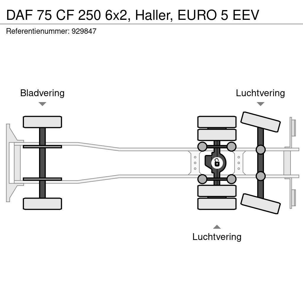 DAF 75 CF 250 6x2, Haller, EURO 5 EEV Сміттєвози