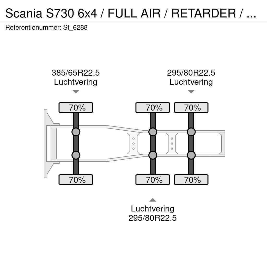 Scania S730 6x4 / FULL AIR / RETARDER / 280 dkm! Тягачі