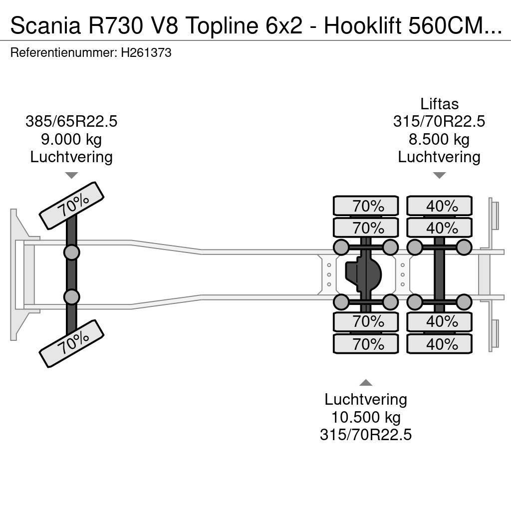 Scania R730 V8 Topline 6x2 - Hooklift 560CM - Custom in- Вантажівки з гаковим підйомом
