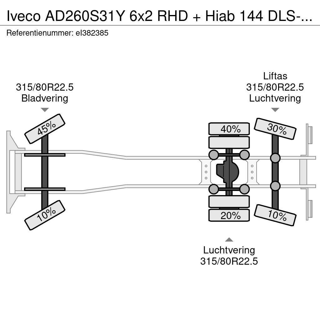 Iveco AD260S31Y 6x2 RHD + Hiab 144 DLS-2 Pro Вантажівки-платформи/бокове розвантаження