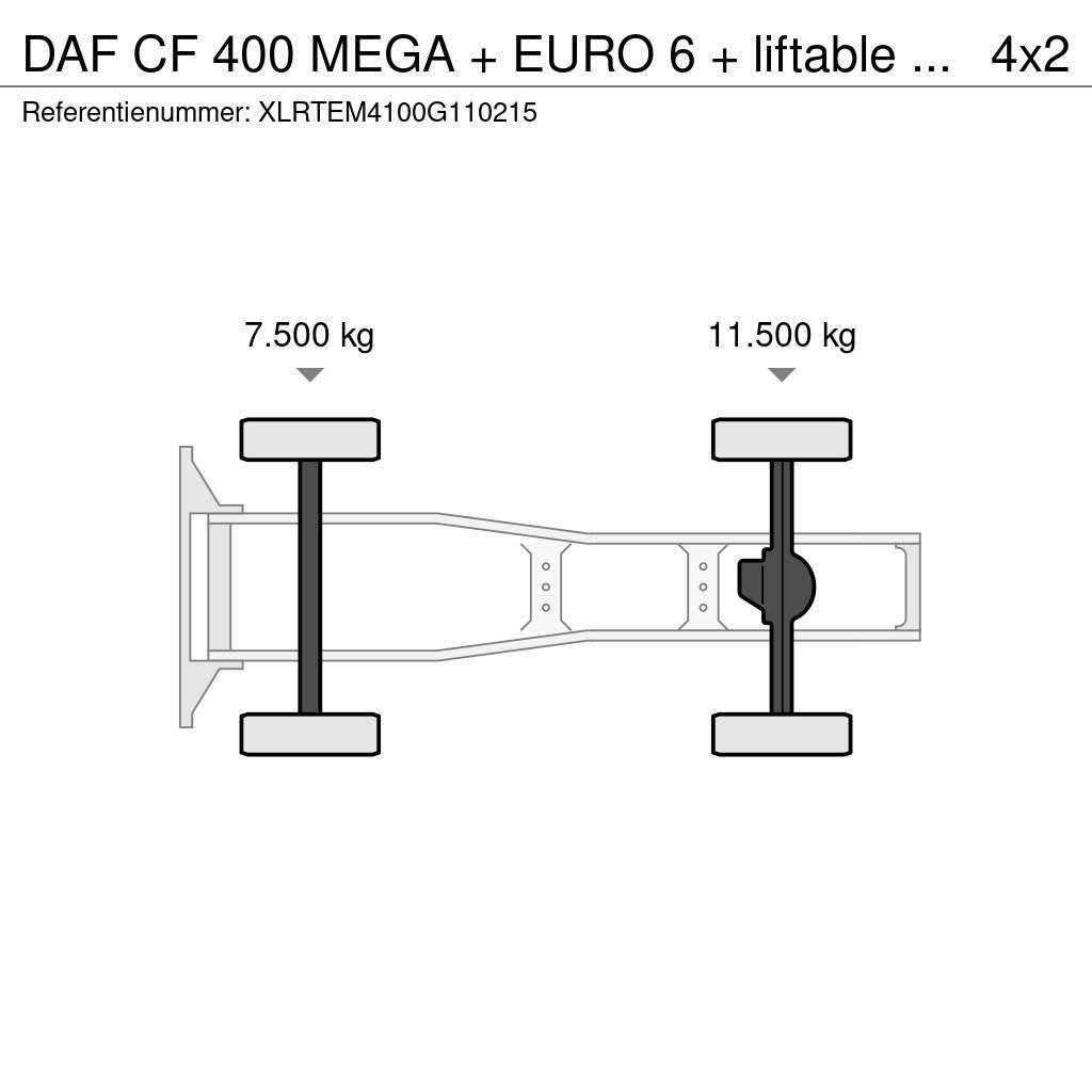 DAF CF 400 MEGA + EURO 6 + liftable 5th wheel Тягачі