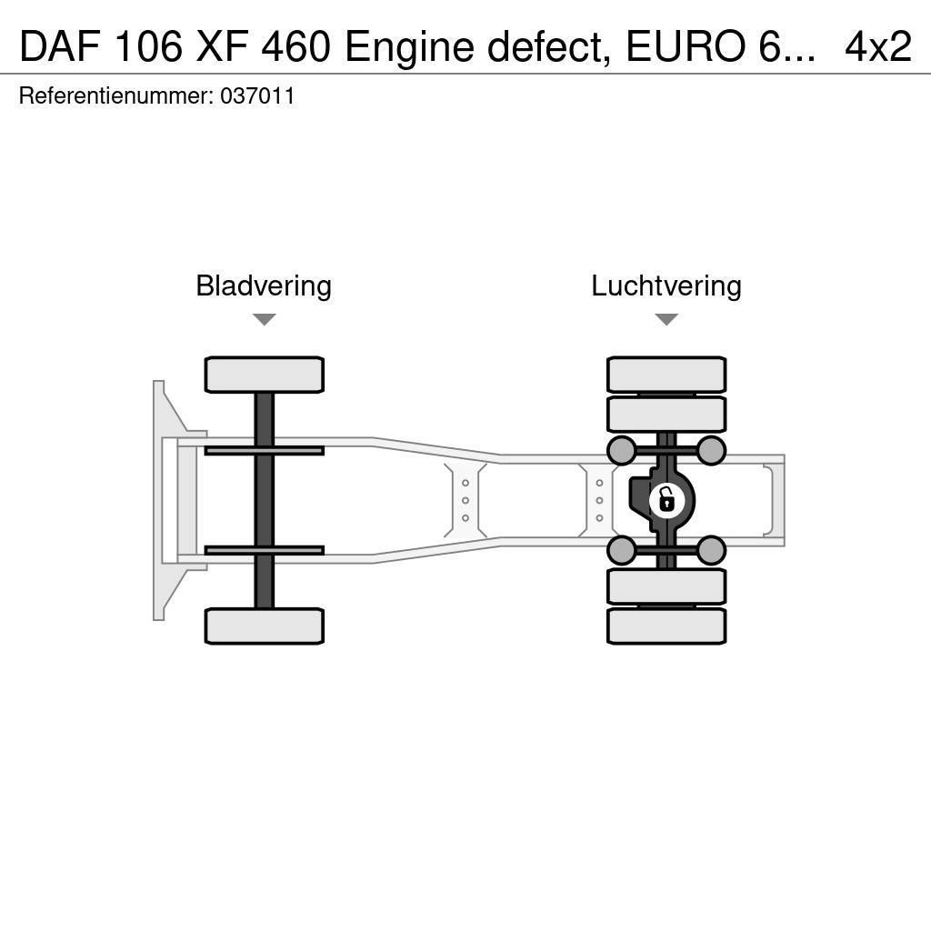 DAF 106 XF 460 Engine defect, EURO 6, Standairco Тягачі