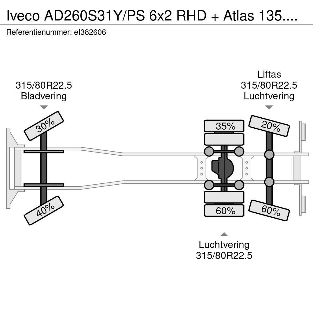 Iveco AD260S31Y/PS 6x2 RHD + Atlas 135.2E-A2 Вантажівки-платформи/бокове розвантаження