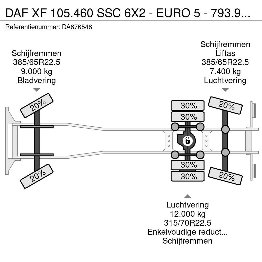 DAF XF 105.460 SSC 6X2 - EURO 5 - 793.995 KM - CHASSIS Шасі з кабіною
