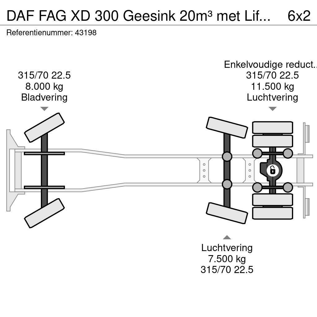 DAF FAG XD 300 Geesink 20m³ met Liftmate Instaplift Сміттєвози