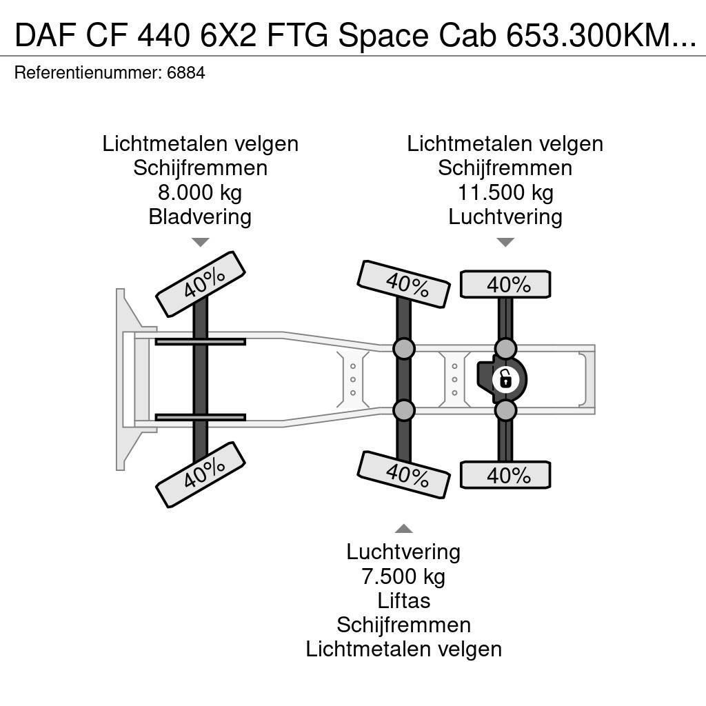 DAF CF 440 6X2 FTG Space Cab 653.300KM LED ACC NL Truc Тягачі