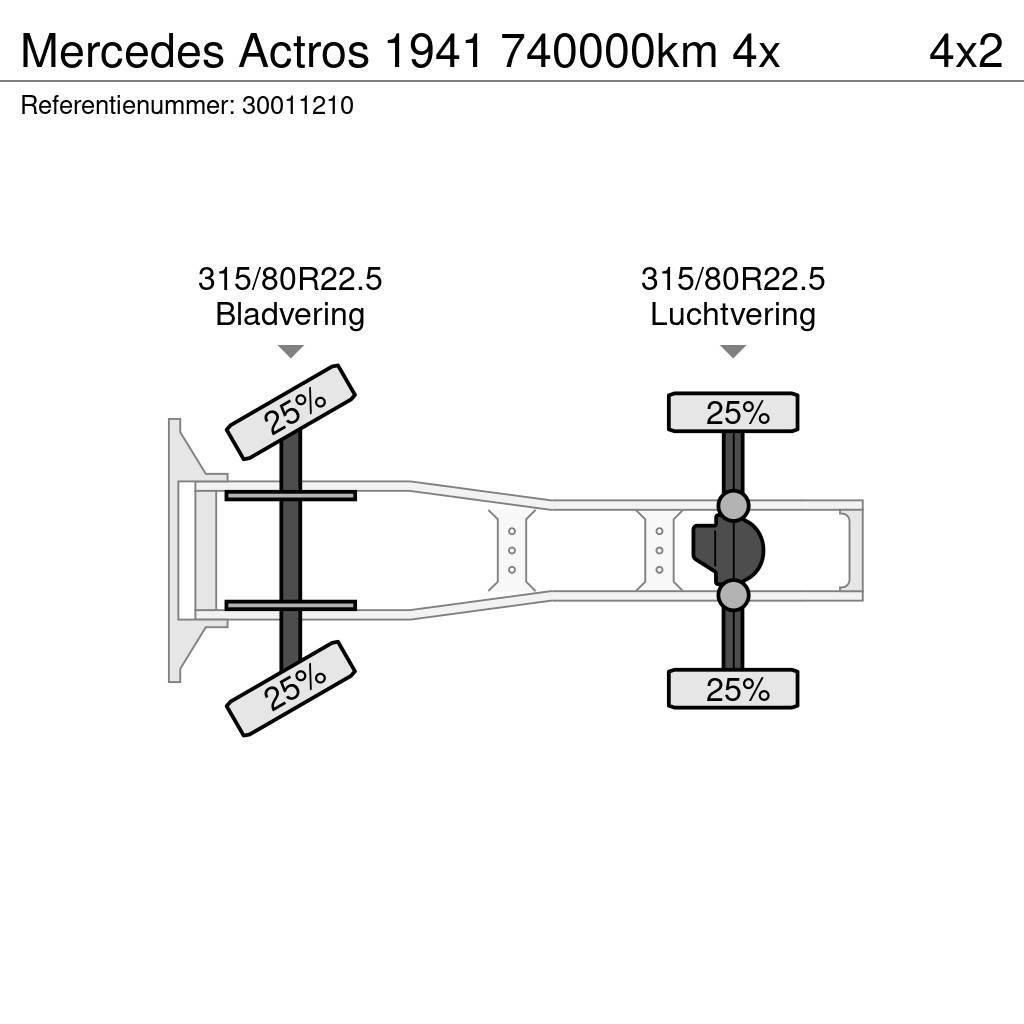 Mercedes-Benz Actros 1941 740000km 4x Тягачі