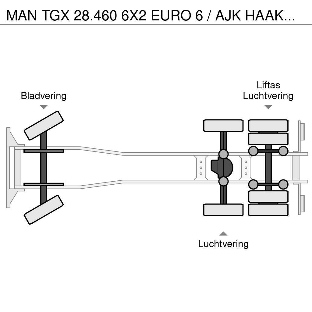 MAN TGX 28.460 6X2 EURO 6 / AJK HAAKSYSTEEM / BELGIUM Вантажівки з гаковим підйомом