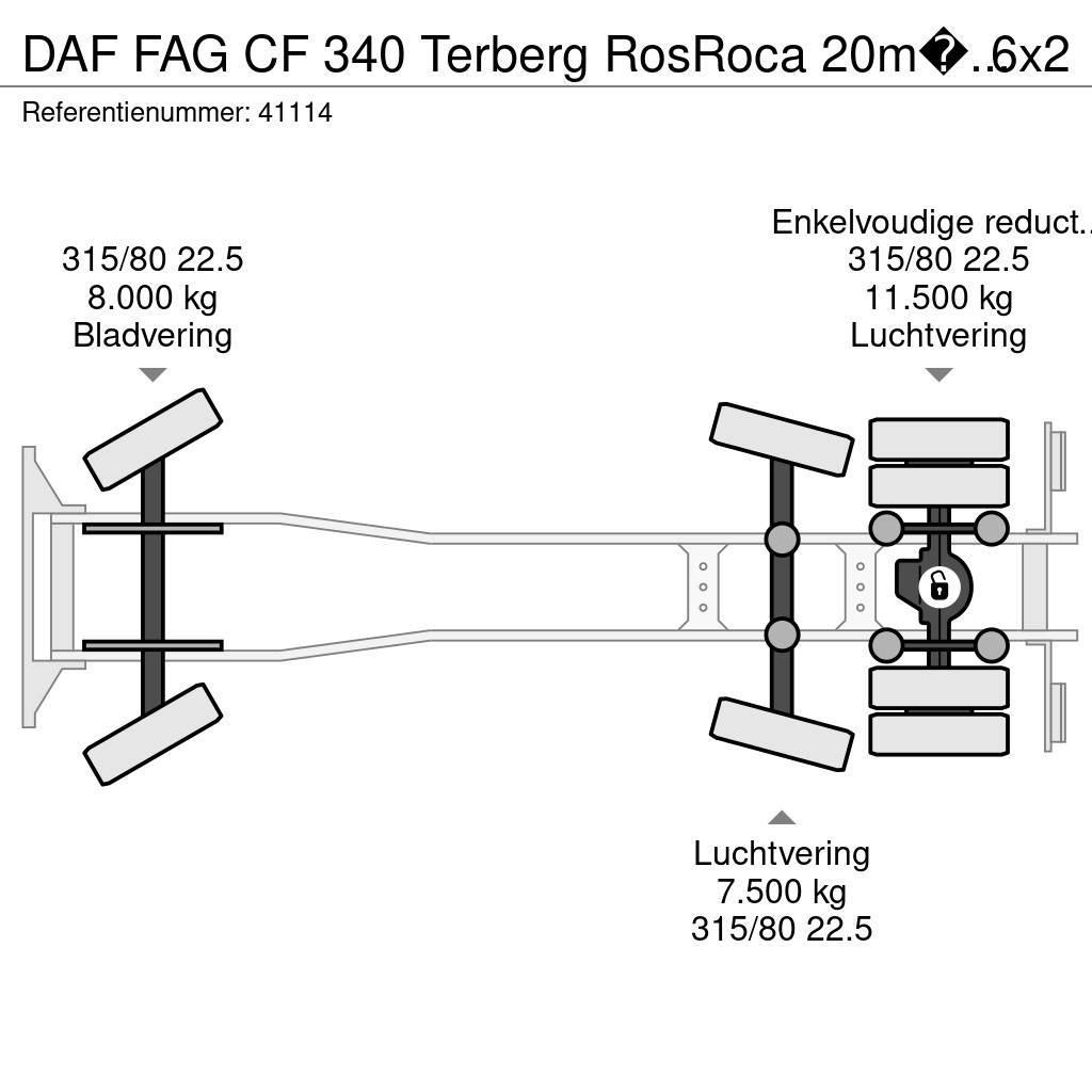 DAF FAG CF 340 Terberg RosRoca 20m³ + AE weighing syst Сміттєвози