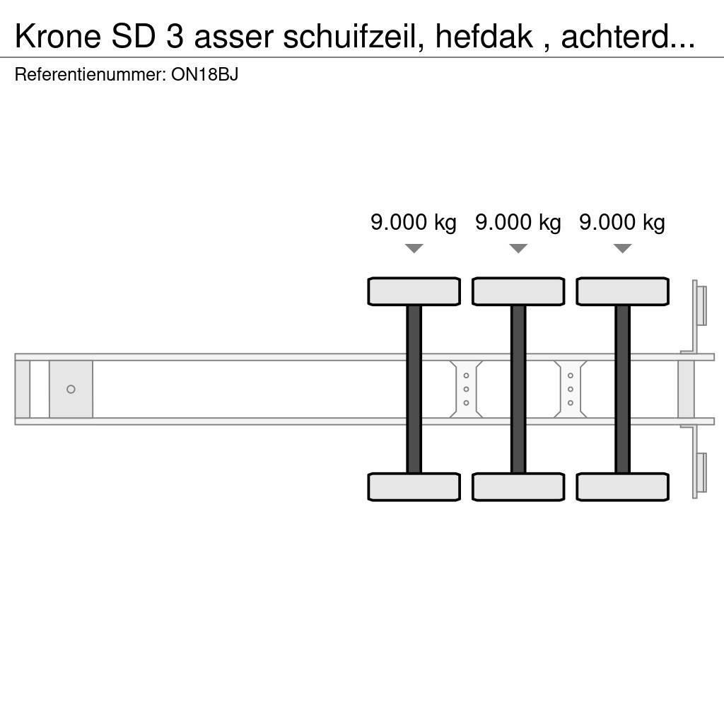 Krone SD 3 asser schuifzeil, hefdak , achterdeuren, 5 st Тентовані напівпричепи