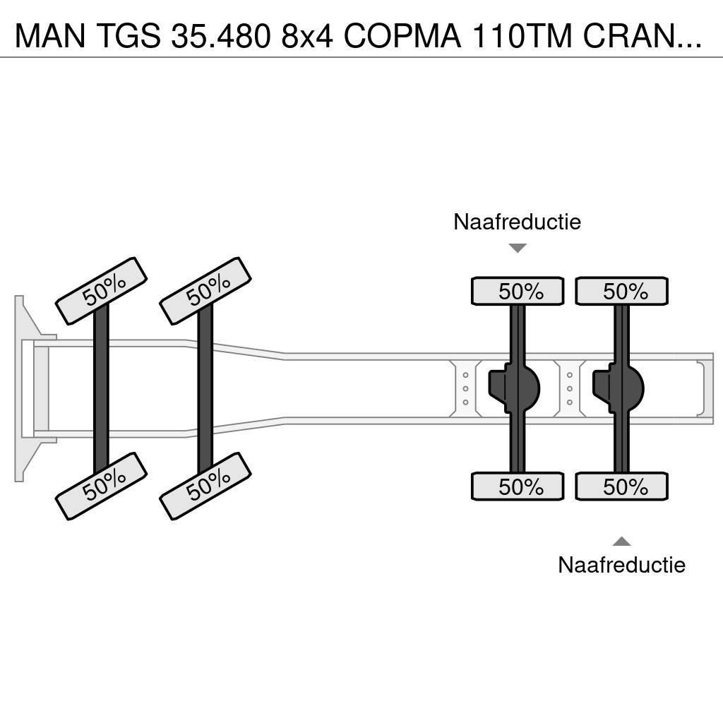 MAN TGS 35.480 8x4 COPMA 110TM CRANE/GRUE/Fly-Jib/LIER Тягачі