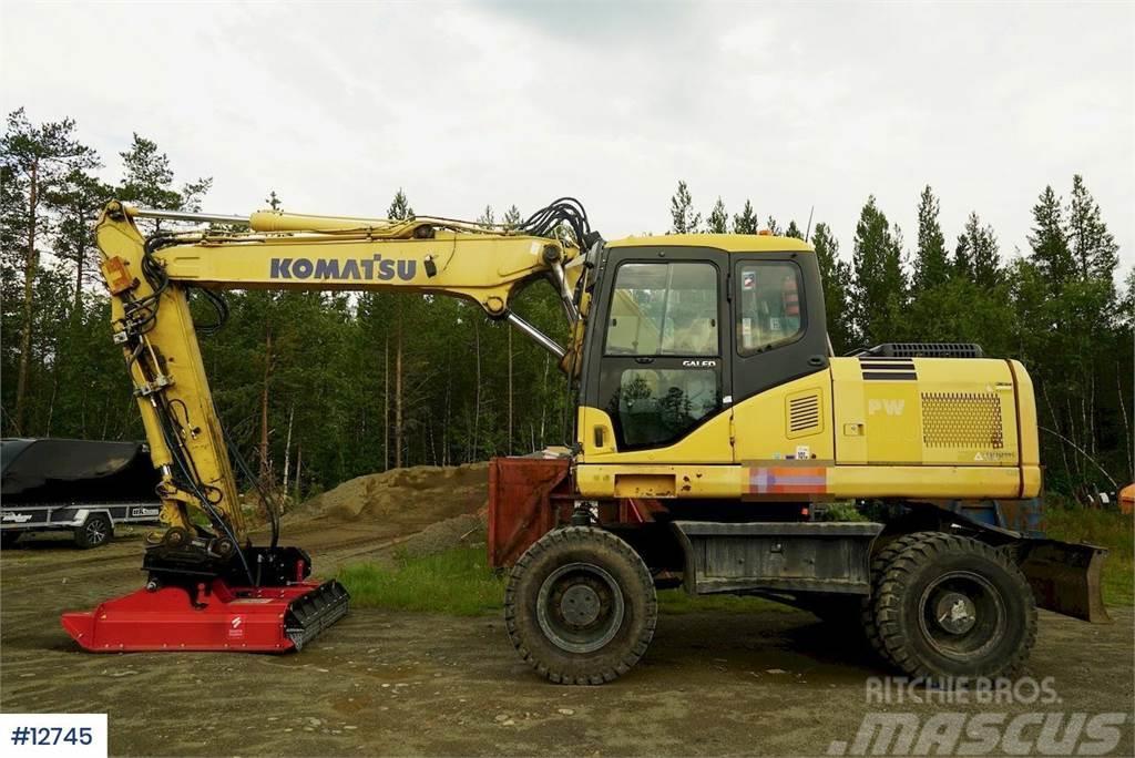 Komatsu PW160ES-7K Wheel Excavator w/ 2 buckets. Колісні екскаватори