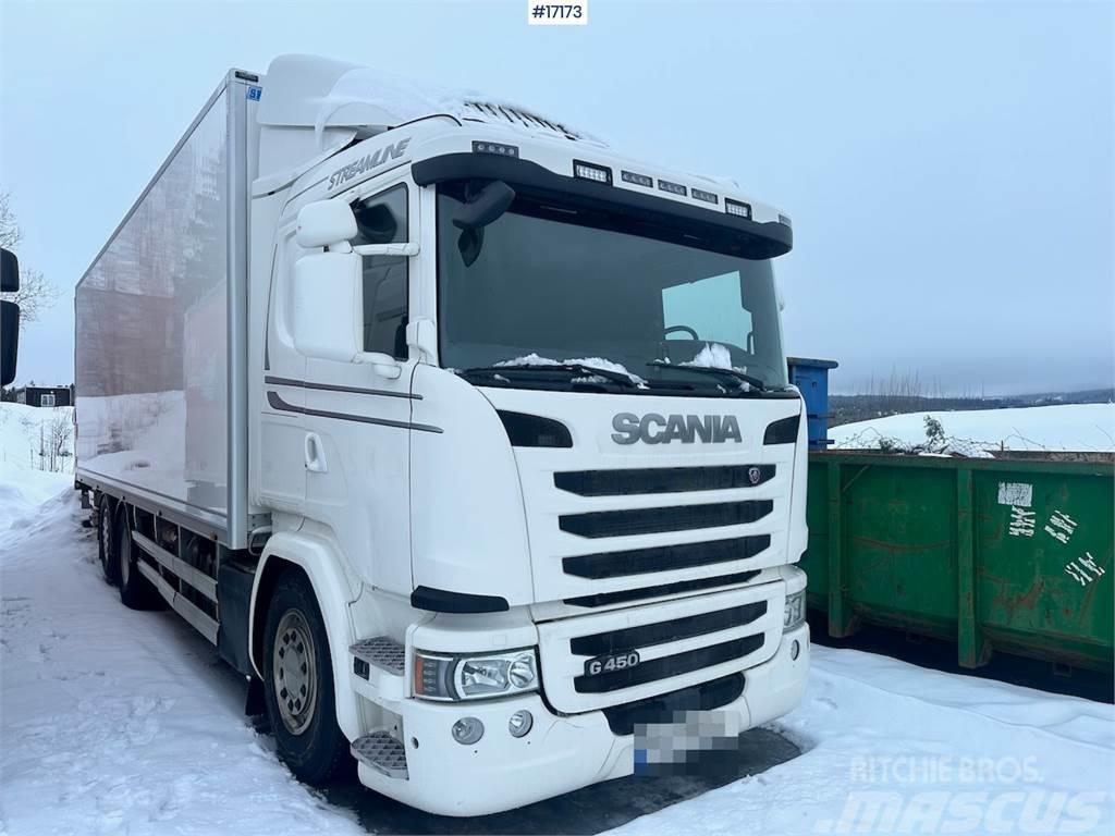 Scania G450 6x2 Box truck w/ fridge/freezer unit. Фургони
