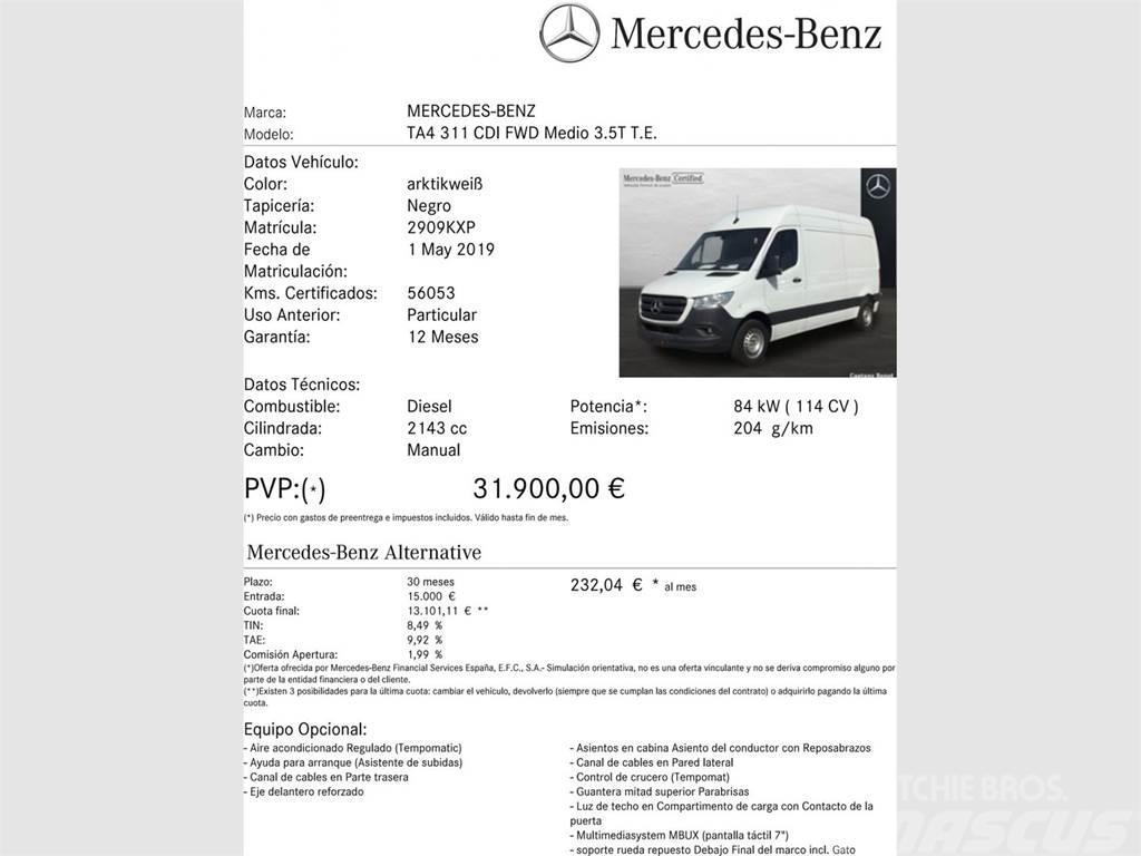 Mercedes-Benz Sprinter 311 CDI MEDIO 3.5T T. ALTO Панельні фургони