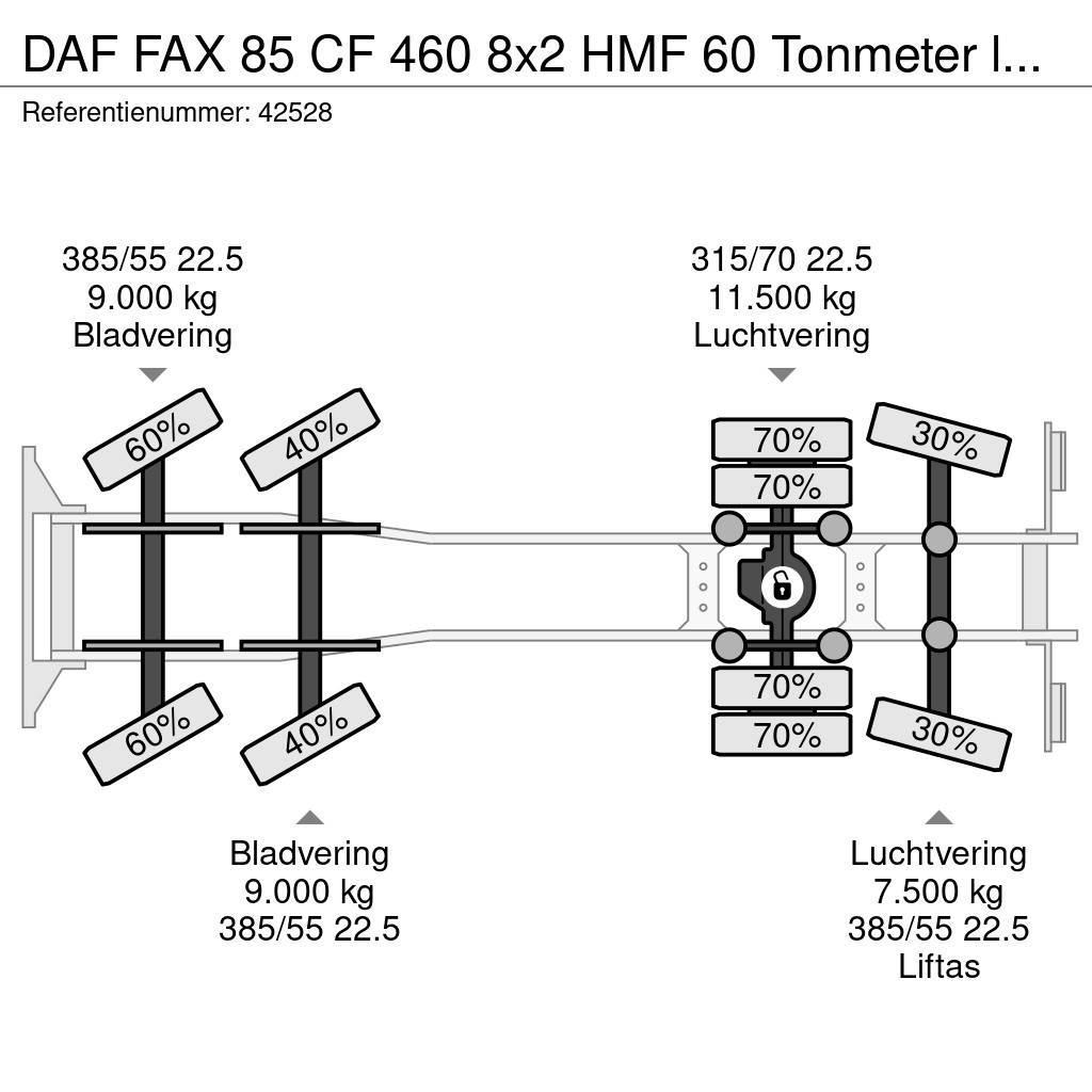 DAF FAX 85 CF 460 8x2 HMF 60 Tonmeter laadkraan автокрани