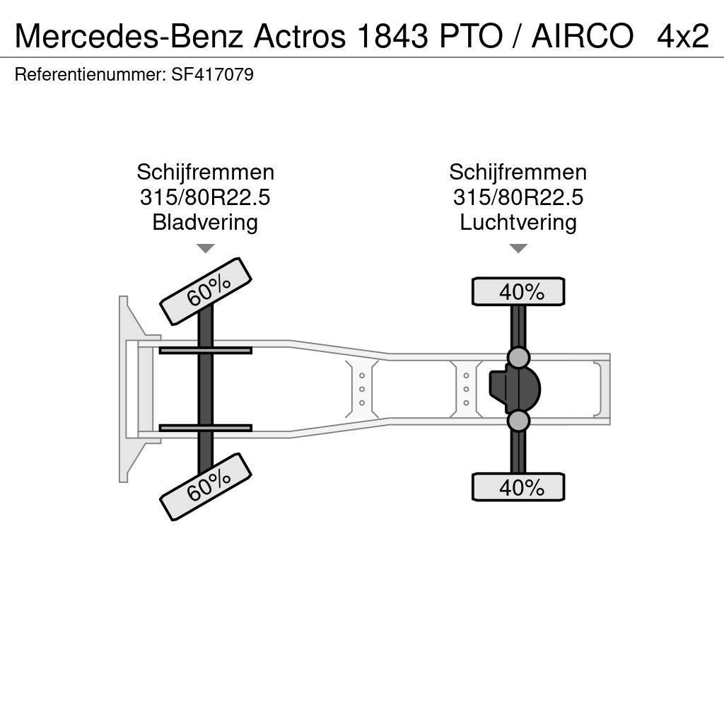 Mercedes-Benz Actros 1843 PTO / AIRCO Тягачі