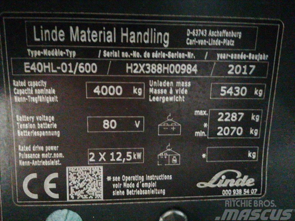 Linde E40HL-01/600 Електронавантажувачі