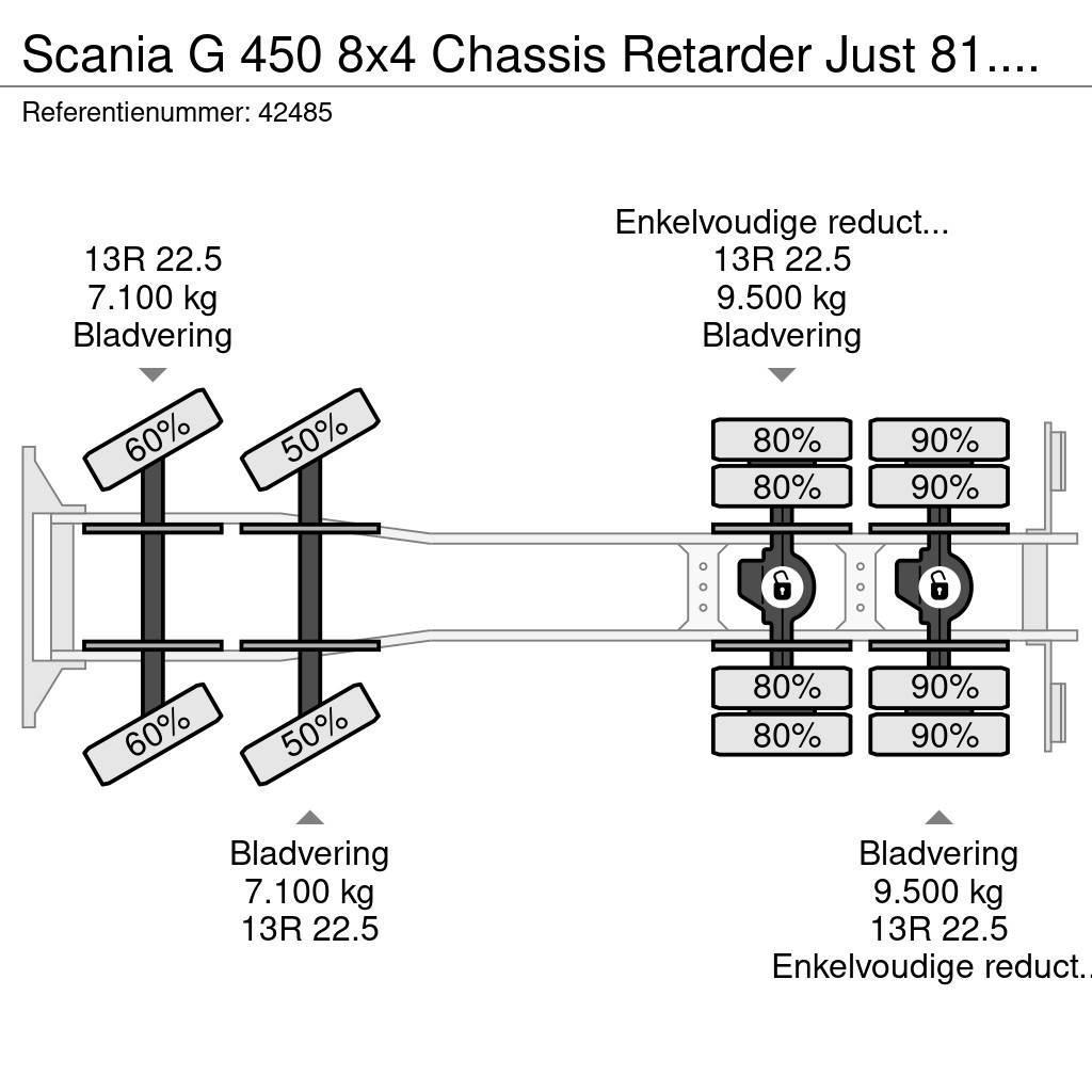 Scania G 450 8x4 Chassis Retarder Just 81.865 km! Шасі з кабіною