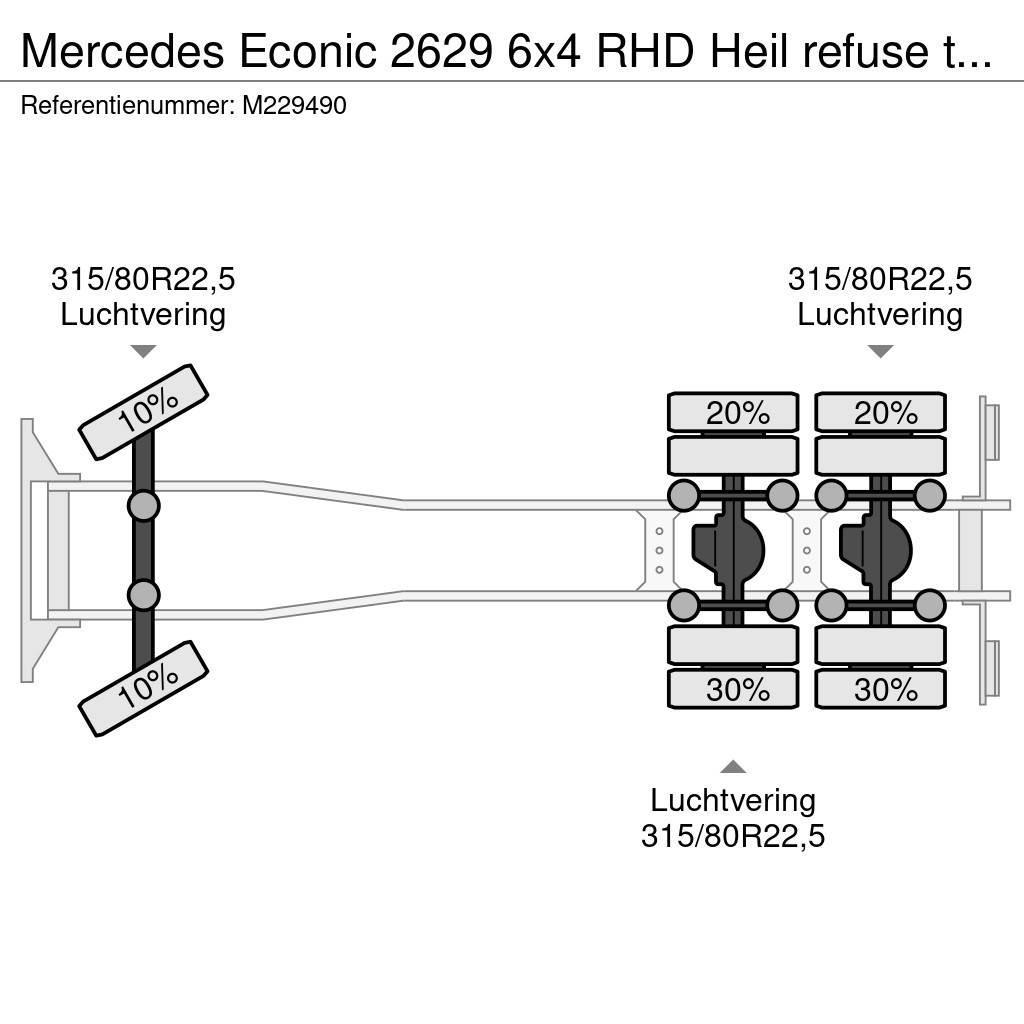 Mercedes-Benz Econic 2629 6x4 RHD Heil refuse truck Сміттєвози