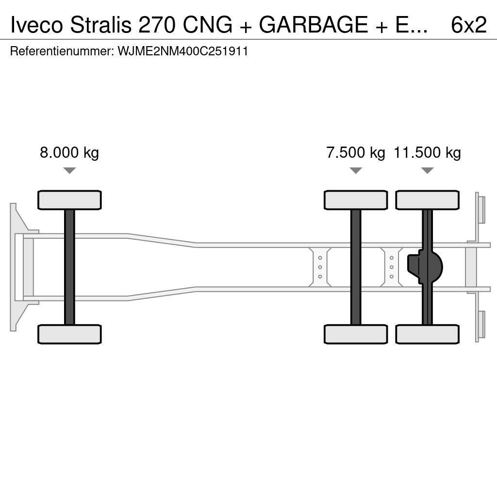 Iveco Stralis 270 CNG + GARBAGE + EURO 5 + 6X2 + RETARDE Сміттєвози