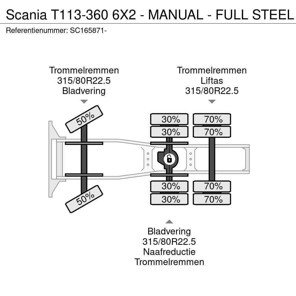 Scania T113-360 6X2 - MANUAL - FULL STEEL Тягачі