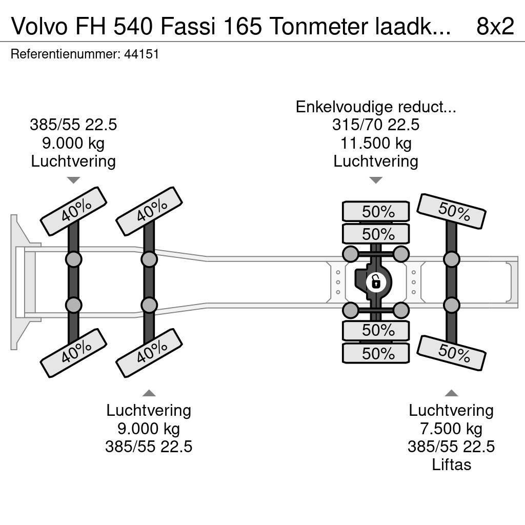 Volvo FH 540 Fassi 165 Tonmeter laadkraan + Fly-Jib Just Тягачі