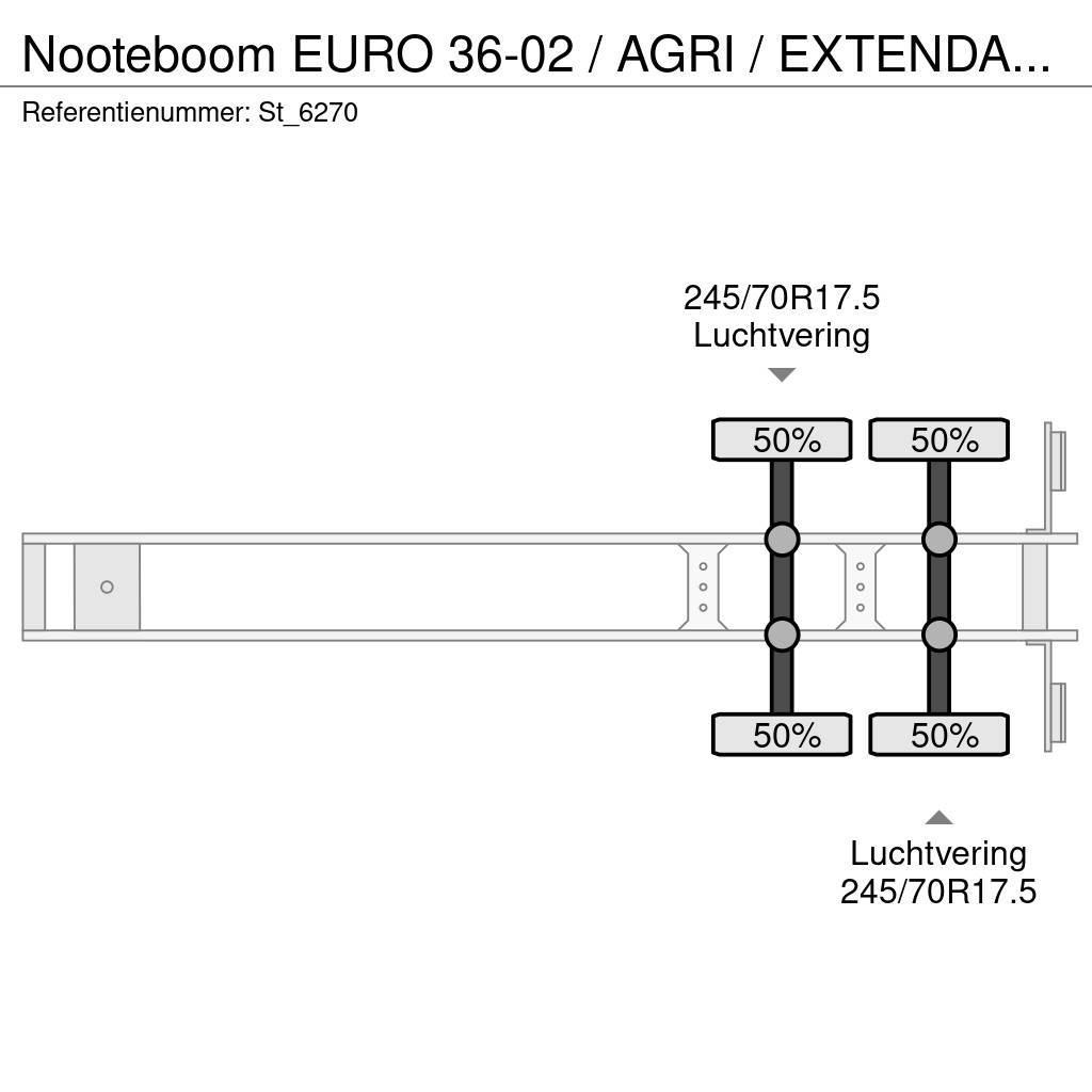 Nooteboom EURO 36-02 / AGRI / EXTENDABLE / REMOVABLE NECK Низькорамні напівпричепи