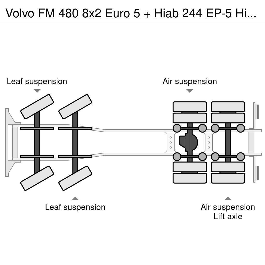 Volvo FM 480 8x2 Euro 5 + Hiab 244 EP-5 Hipro + Multilif Вантажівки з гаковим підйомом