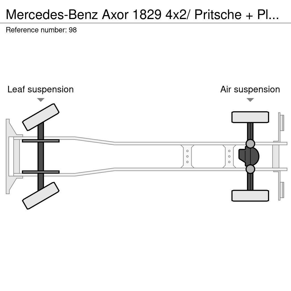 Mercedes-Benz Axor 1829 4x2/ Pritsche + Plane/Euro 4 Тентовані вантажівки
