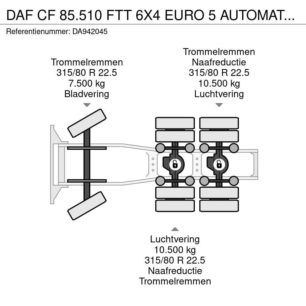 DAF CF 85.510 FTT 6X4 EURO 5 AUTOMATIC + ZF INTARDER + Тягачі