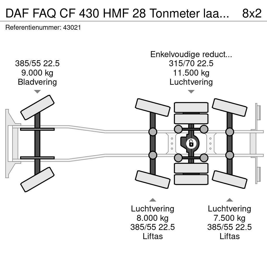 DAF FAQ CF 430 HMF 28 Tonmeter laadkraan Вантажівки з гаковим підйомом