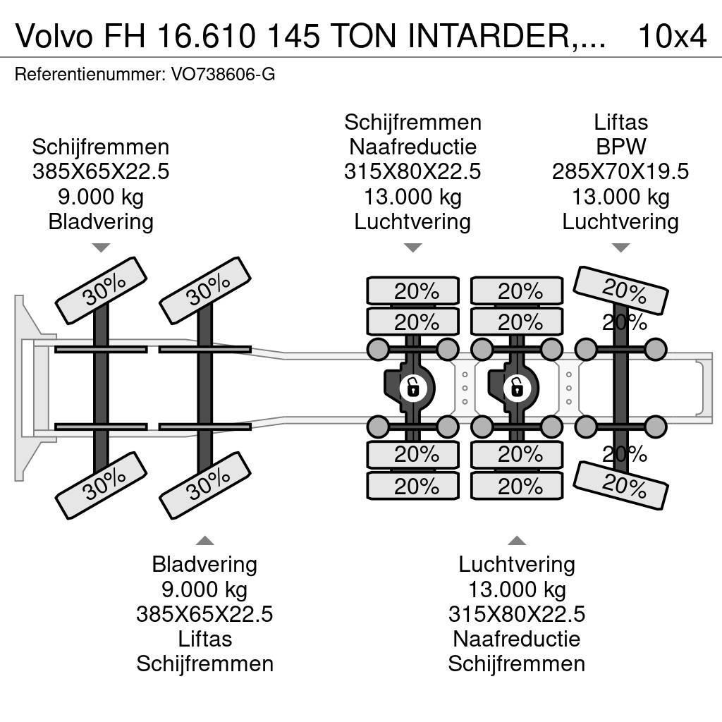Volvo FH 16.610 145 TON INTARDER, HYDRAULIC, 10X4, EURO Тягачі